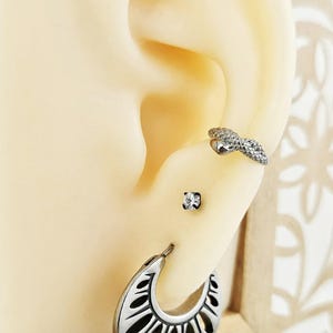 Sand Dollar Boho Hoop Earrings Surgical Steel Bohemian Earrings Unique Tribal Jewelry Gift for Her Seashell Stainless Steel Hoop Earrings image 2