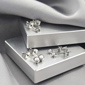 Simple Tiny Ball Stud Earrings, Surgical Steel Punk Dainty Studs, Minimalist Geometric Stud Earrings Jewelry Gift, Plain Sphere Ball Earring