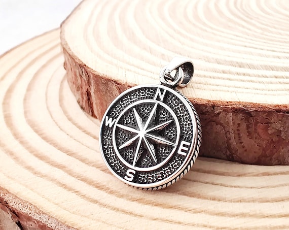 Silver sale compass pendant