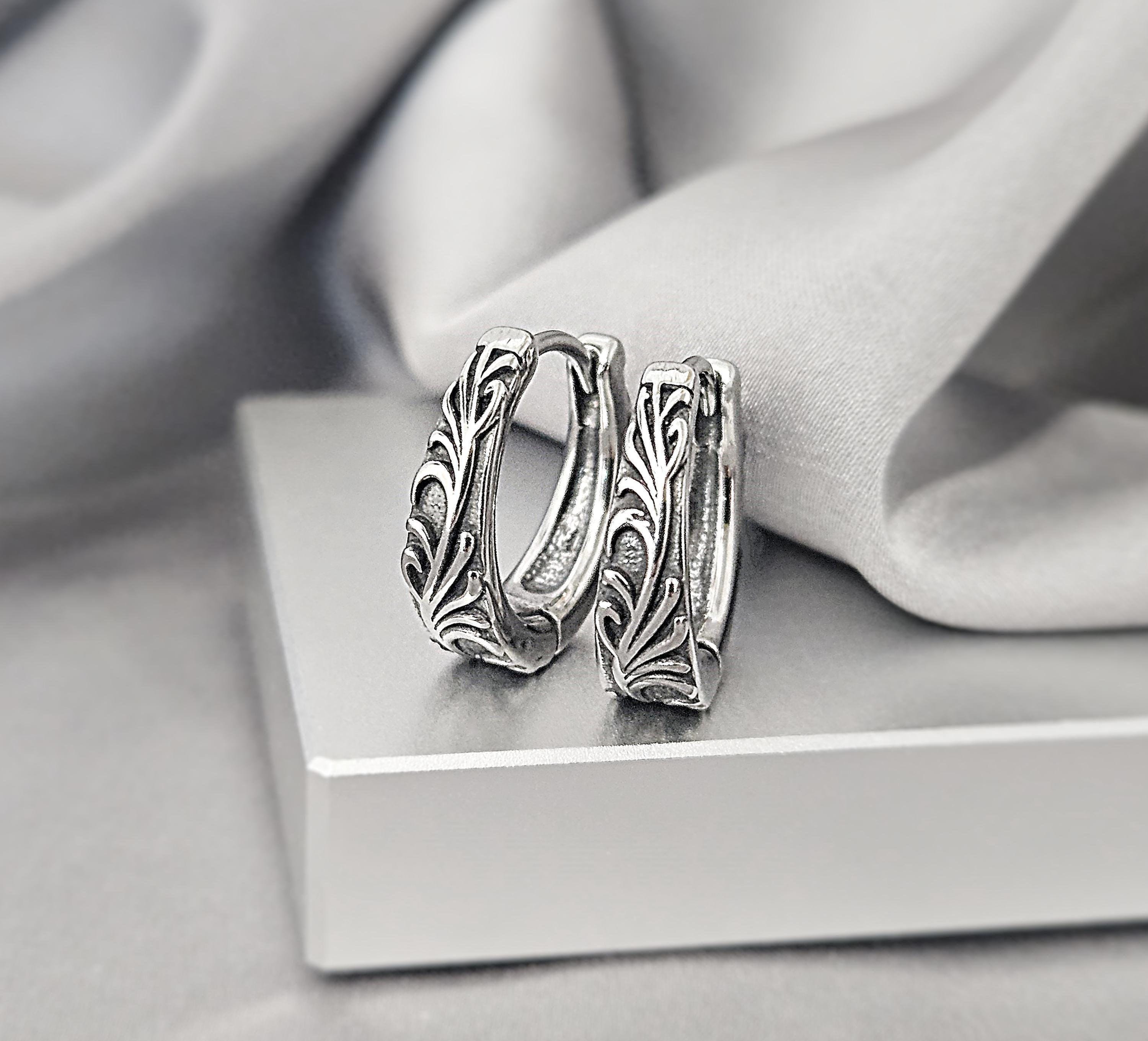 Orecchini A Cerchio In Argento Sterling 925 - Stile Vittoriano Gitano - 15 Mm - Senza Pietre - Confezione Regalo