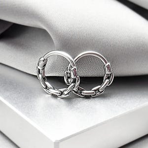 Links Minimalist Small Huggie Hoops Earrings Cyberpunk Surgical Steel Cartilage Hoop Grunge Earrings Jewelry Gift for Men Nose Hoop Ring