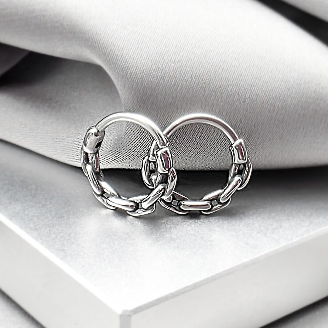 Links Minimalist Small Huggie Hoops Earrings Cyberpunk Surgical Steel Cartilage Hoop Grunge Earrings Jewelry Gift for Men Nose Hoop Ring - Etsy Japan