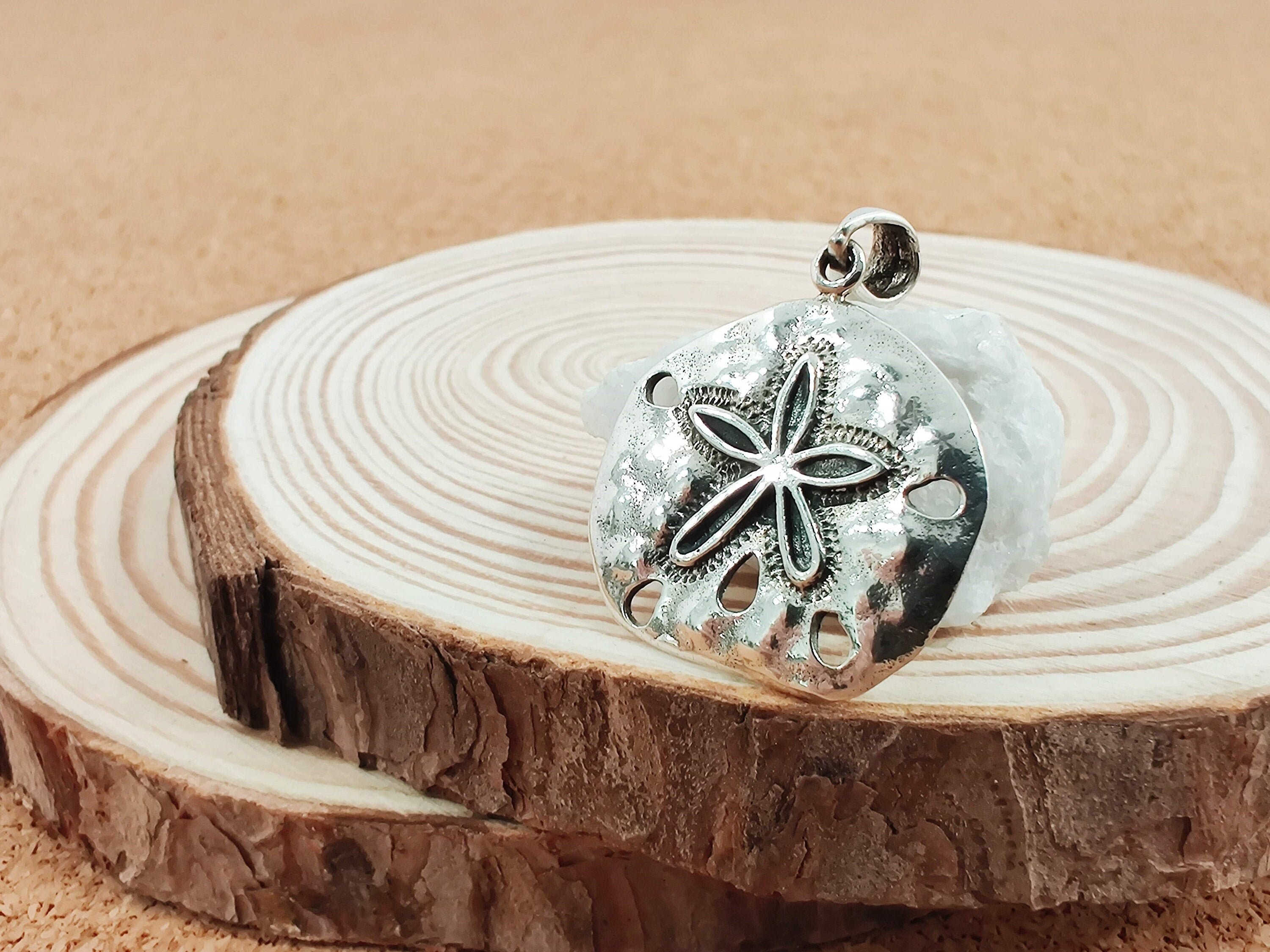 Sand dollar pendant shop sterling silver necklace