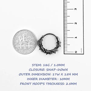 Barbed Wire Small Steel Hoop Earrings, Cool Edgy Emo Gothic Hoop Earrings for Men, Surgical Steel Boho Grunge Punk Jewelry Gift for Him image 8