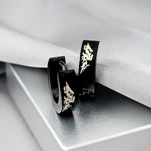 Drachen Huggie Creolen Ohrringe, Kleine Huggies Huggies aus Chirurgenstahl, Herren Schmuck Geschenk