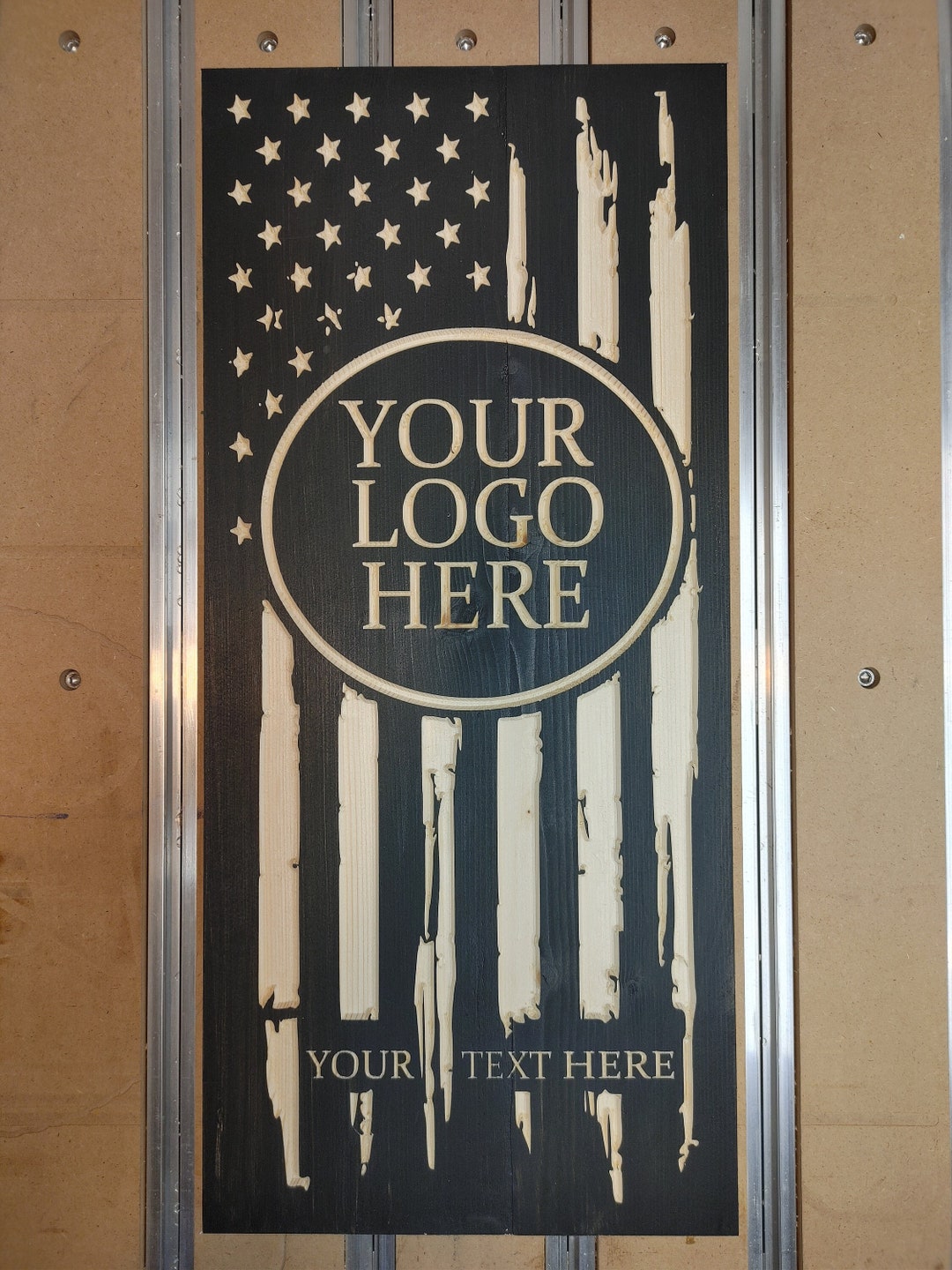 Custom Distressed American Flag With Custom Logo, Picture and Text - Etsy