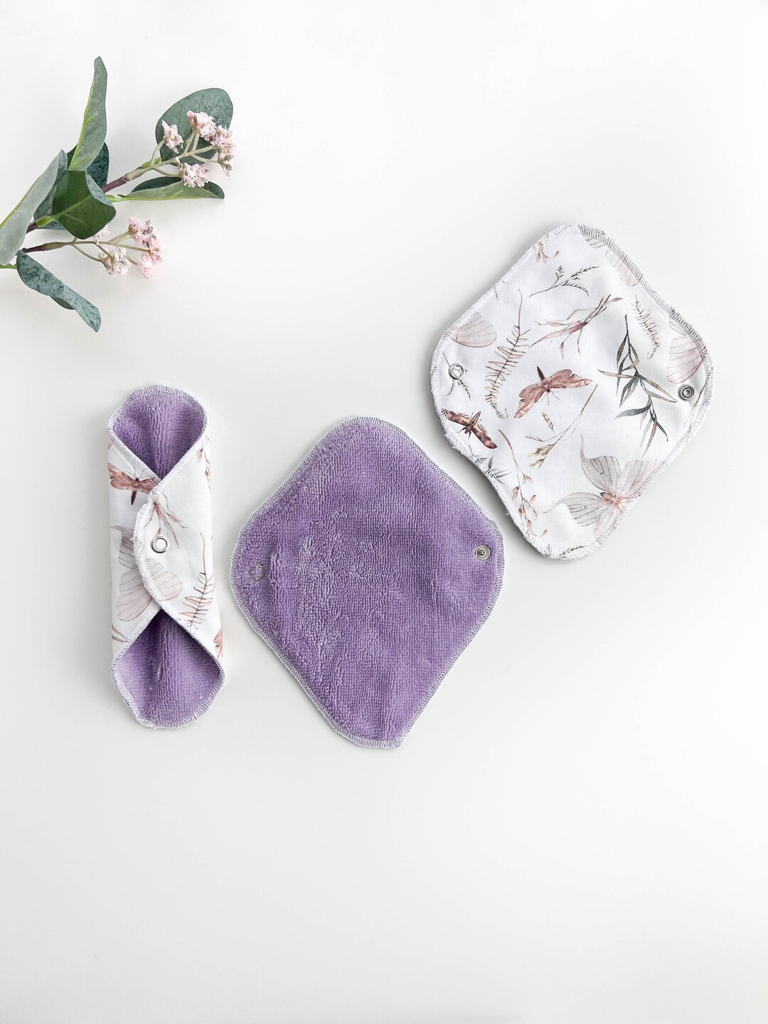 Ecological Bamboo Interlabial Pad Set, Natural Organic Cotton Menstrual
