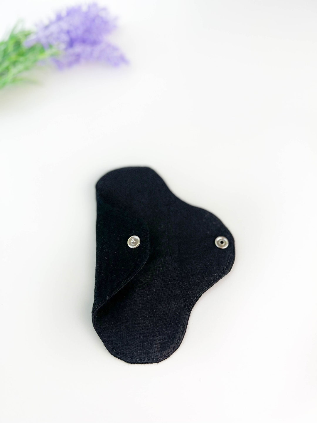 Black Reusable Daily Panty Liners, Organic Panty Liner, Cloth Pads for