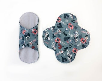 Organic reusable menstrual pads for women, light flow pad, floral period pad, daily panty liners, menstrual pads cotton, eco friendly pads