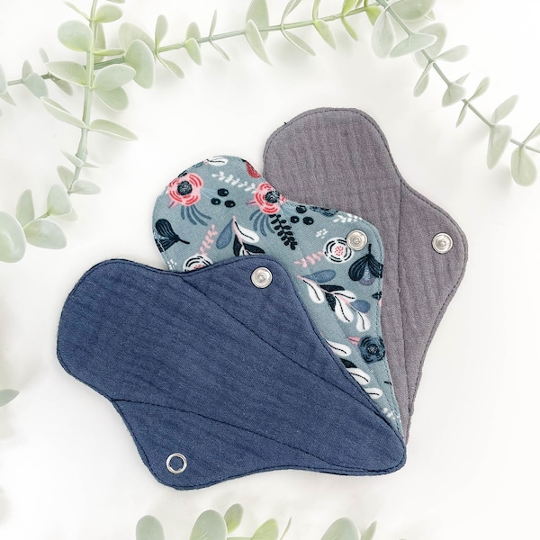 Reusable thong liners with wings, organic ULTRATHIN reusable cloth pad, thong liner