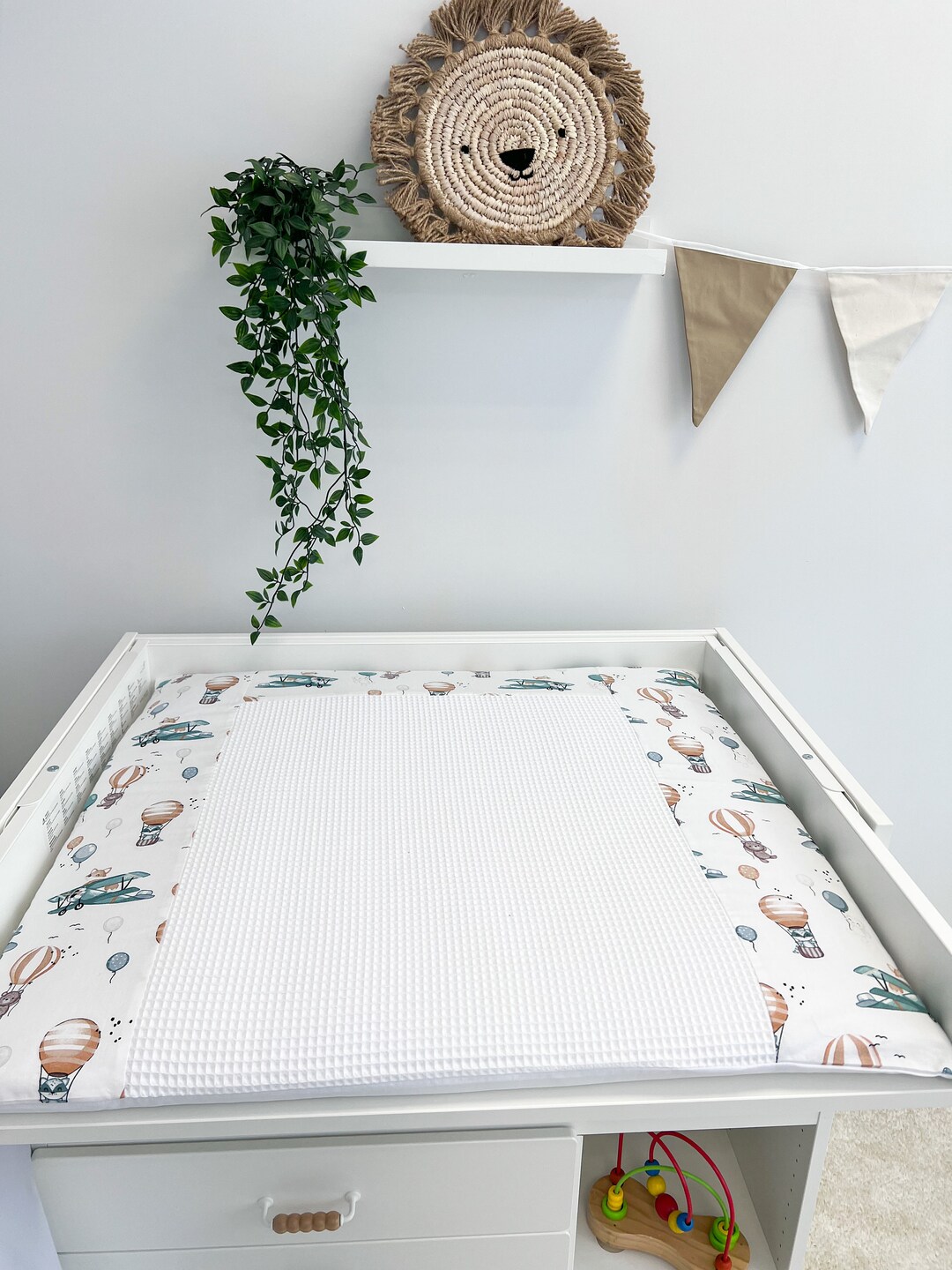 Baby Changing Table Top, Changing Mat in Fabric, Baskets for Nursing, Changing Nursery, Baby