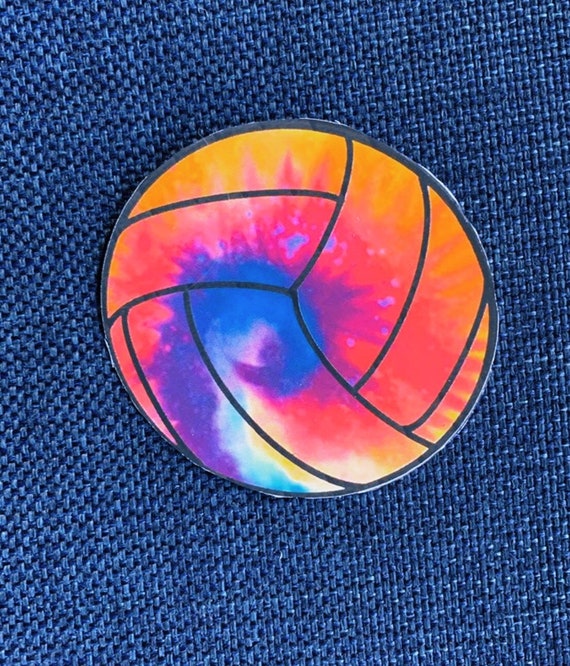 Tie Dye Volleyball Sticker | Etsy