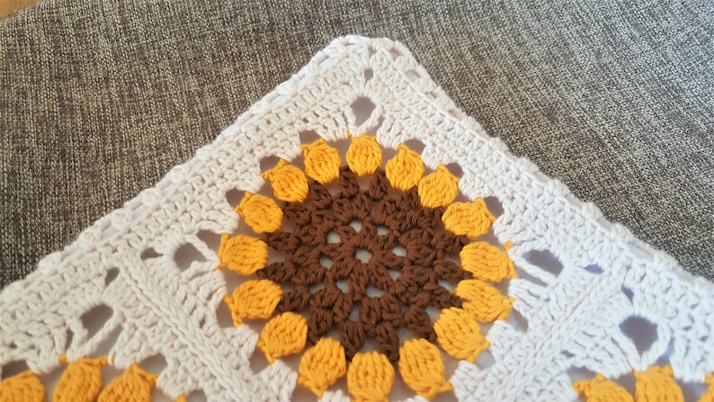 Crochet sunflower pillow case pillow cover throw pillow sunflower cushion gift
