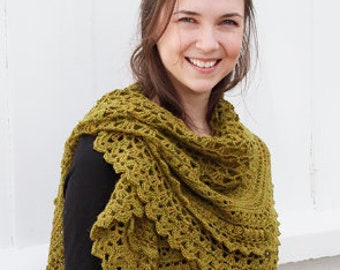 Crocheted shawl/ Alpaca crochet shawl/ Soft ombre shawl/ vibrant soft scarf/ handknitted shawl /Handmade gift/ drops designe partten