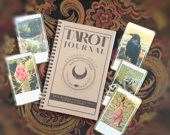 Tarot Journal Daily Reading Tracker for Tarot and Oracle Card Decks || Extended Length || Spiral Bound || Divination Tools || Witchcraft