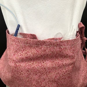 Pink with Gold Mastectomy Surgical Drain holder - 4 inner pockets for drains-Trim to fit to 4x. Garment for Post Surgical Drains. DMX, BBL.