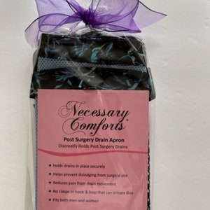 Gift Set for Showering  with Post Surgical Drain in Blue and Black Quick Dry Mesh