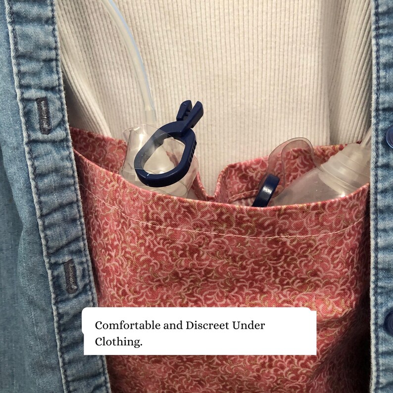 Pink With Gold Mastectomy Surgical Drain Holder 4 Inner Pockets for