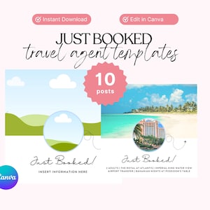 Travel Agent Just Booked Social Media Templates, Just Booked Templates, Instagram Templates, Social Media Templates for Travel Agents