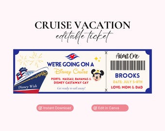 DCL Ticket, Cruise Ticket, Cruise Surprise Ticket, DCL Surprise, Cruise Gift, Magic Cruise Ticket, Cruise Vacation, Instant Download