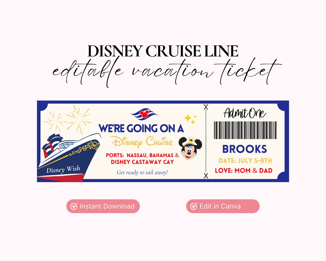 DCL Ticket, Cruise Ticket, Cruise Surprise Ticket, DCL Surprise, Cruise ...