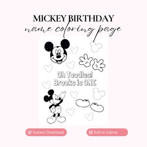 Mouse First Birthday Coloring Page (Digital Download)