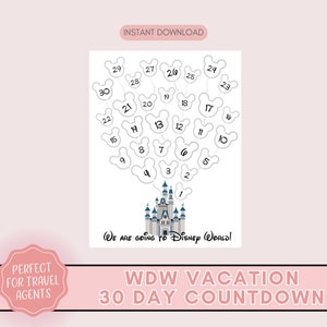 WDW Countdown, Printable Countdown, Vacation Countdown