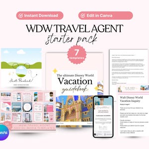 WDW Travel Agent Starter Kit, Travel Agent Starter Kit, WDW Travel Agent, Travel Agent Kit, Travel Agent Guidebooks, Travel Agent Canva Temp