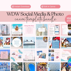 WDW Travel Agent Social Media Templates, WDW Travel Agent, WDW Travel Agent Template, Social Media Templates, Canva Templates