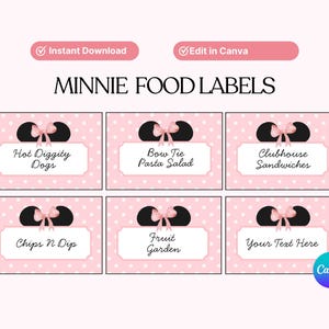Editable and Printable Mouse Food Labels, Buffet Food Cards