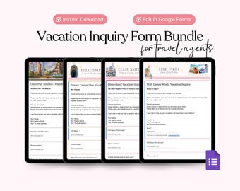 Vacation Inquiry Google Form Bundle for Travel Agents (Digital Download)