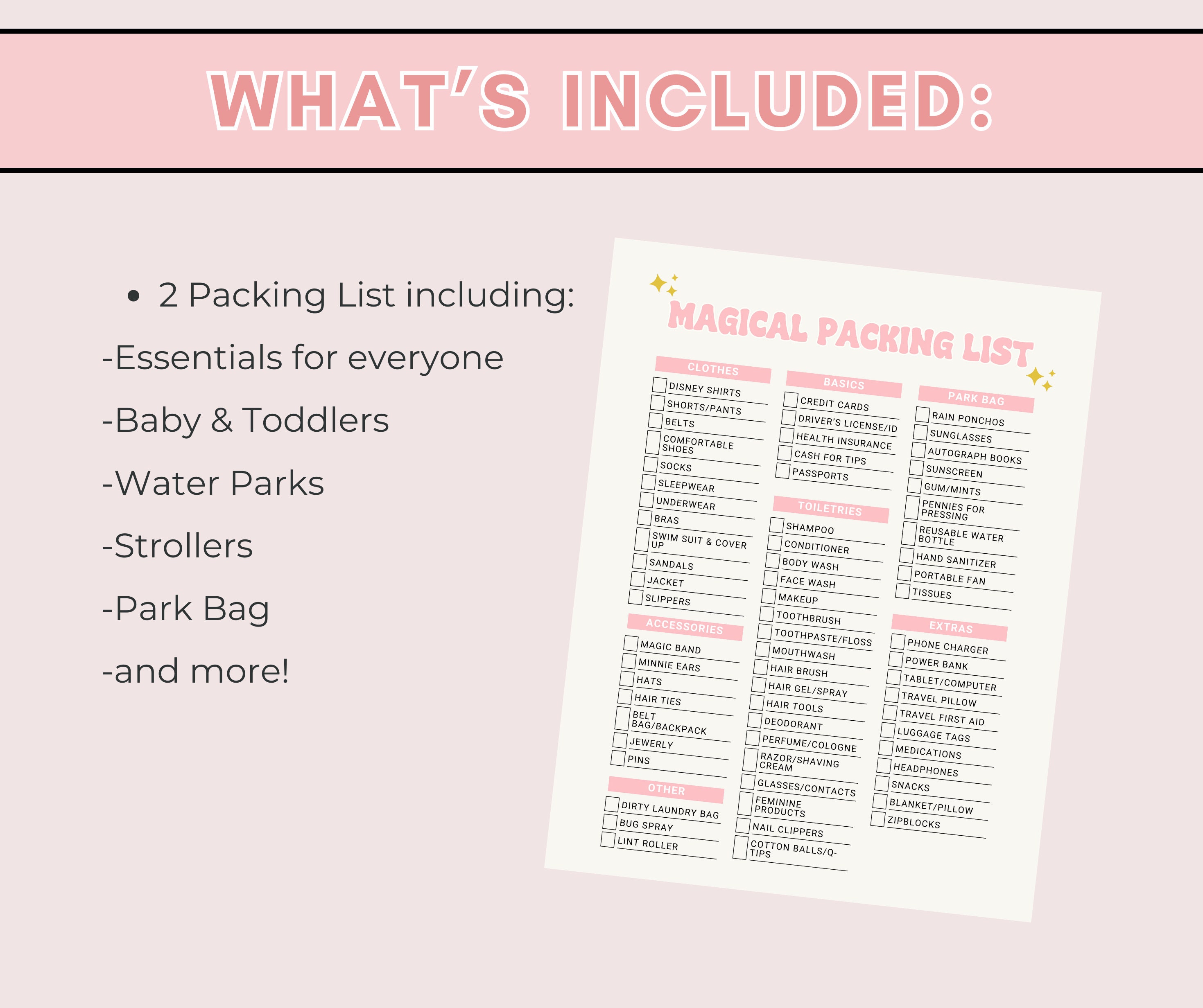WDW Magical Vacation Packing List: Travel Checklist (digital Download ...