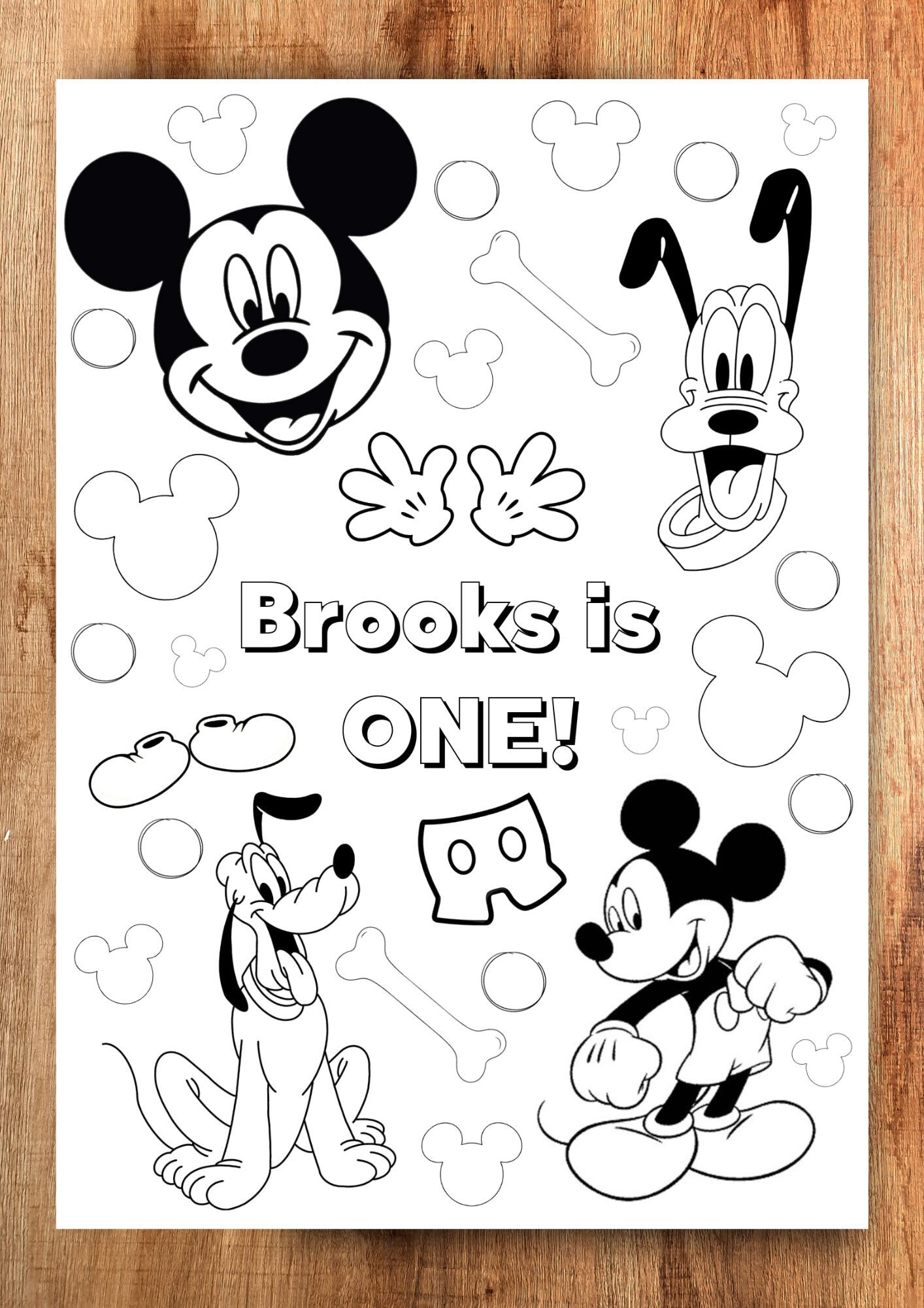 Coloring Page Mickey Coloring Page Pluto Coloring Page Birthday