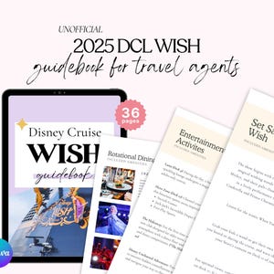 Wish Cruise Guidebook, DCL Guidebook, DCL Travel Agent Guidebook, Cruise Guidebook, Travel Agent Cruise Template, Travel Agent Template