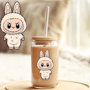 Tumbler Cup Decal 4&quot; UV DTF Crystal Sticker: Labubu UVDTF100528