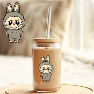 Tumbler Cup Decal 4&quot; UV DTF Crystal Sticker: Labubu UVDTF100530