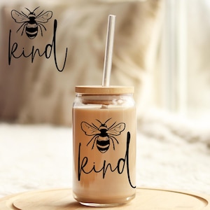 UV DTF Sticker | Ready to Apply Decal | Waterproof Permanent Sticker for Tumblers, Cups, Laptops, and More| Bee Kind UVDTF100443