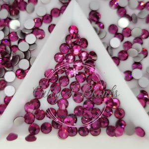 Fuchsia Glass Flatback Rhinestones | Craft rhinestones | Bling 3MM-SS12 | 4MM-SS16 |5MM-SS20 | DIY, Nail Art, Tumbler | 1440 per bag