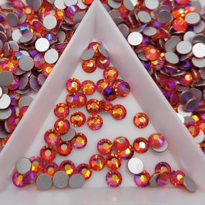 Orange AB Glass Flatback Rhinestones | Craft rhinestones | Bling 3MM-SS12 | 4MM-SS16 |5MM-SS20 | DIY, Nail Art, Tumbler | 1440 per bag