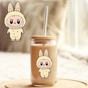 Tumbler Cup Decal 4&quot; UV DTF Crystal Sticker: Labubu UVDTF100520