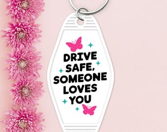Brelok do kluczy UV DTF Motel - Drive Safe - UVDTFKEY017