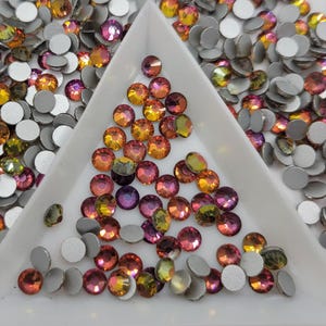 Red Volcano Glass Flatback Rhinestones | Craft rhinestones | Bling 3MM-SS12 | 4MM-SS16 |5MM-SS20 | DIY, Nail Art, Tumbler | 1440 per bag