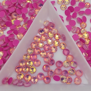 Dark Pink Luminous Opal Glass Flatback Rhinestones | Craft rhinestones | Bling 3MM-SS12 | 4MM-SS16 |5MM-SS20 | DIY, Nail Art, Tumbler
