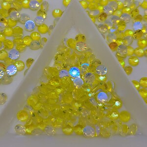 Citrine Aurora Glass Flatback Rhinestones | Craft rhinestones | Bling 3MM-SS12 | 4MM-SS16 |5MM-SS20 | DIY, Nail Art, Tumbler
