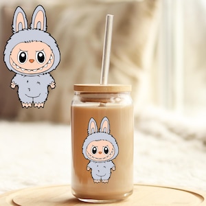 Tumbler Cup Decal 4&quot; UV DTF Crystal Sticker: Labubu UVDTF100524