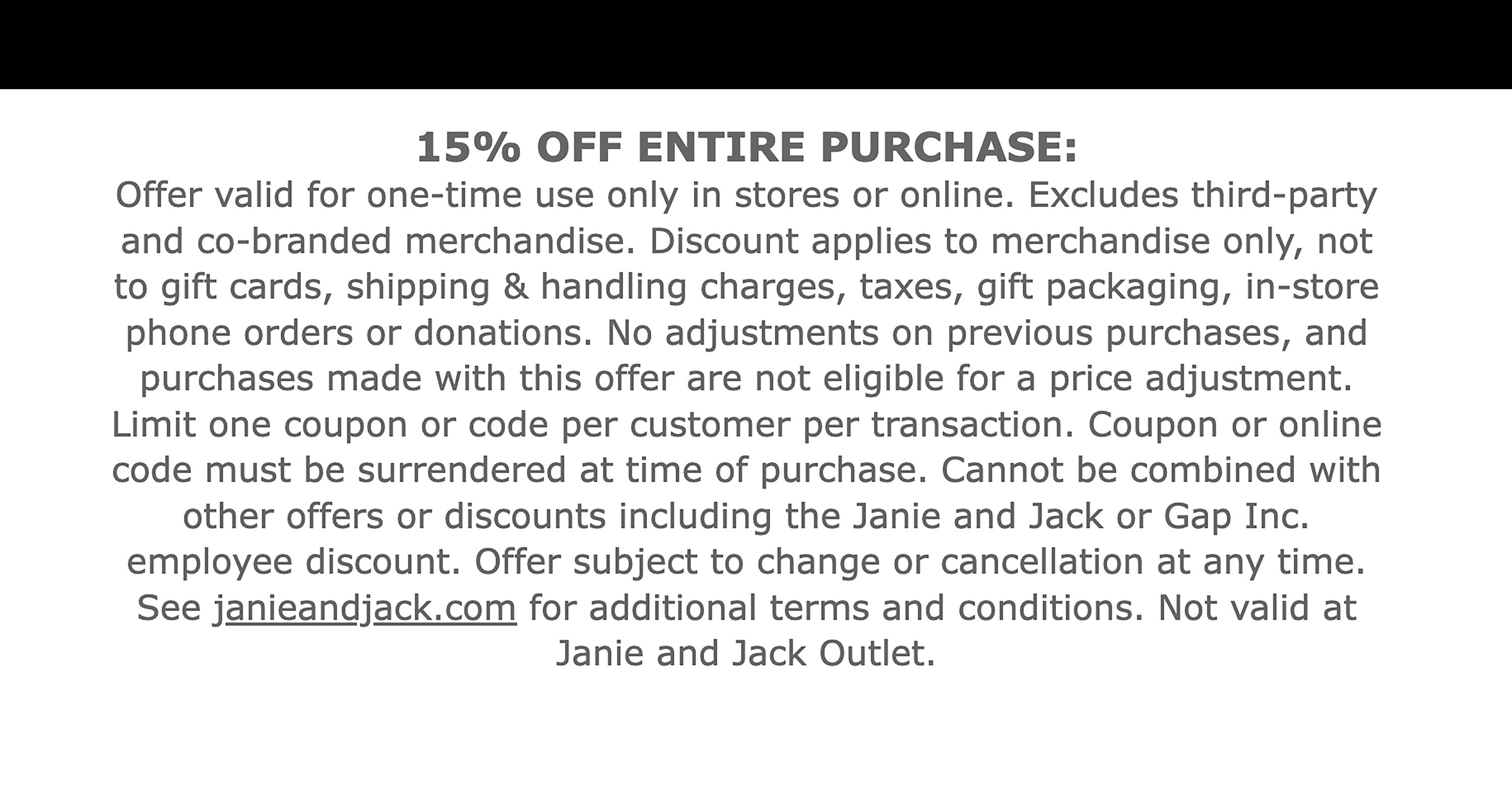 Janie & Jack Coupon 15 Off, INSTORE ONLINE, Instant Delivery Etsy