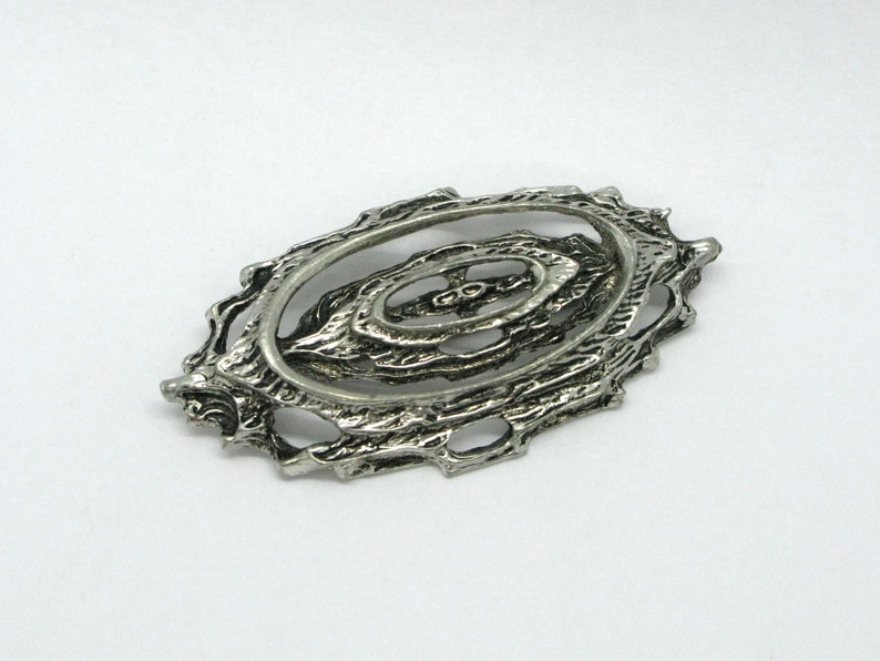 Tapani Vanhatalo Pewter Brooch Pin Modernist Organic Scandinavian Nordic Design 1970s