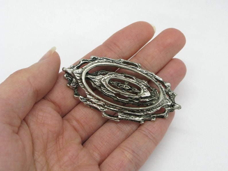 Tapani Vanhatalo Pewter Brooch Pin Modernist Organic Scandinavian Nordic Design 1970s