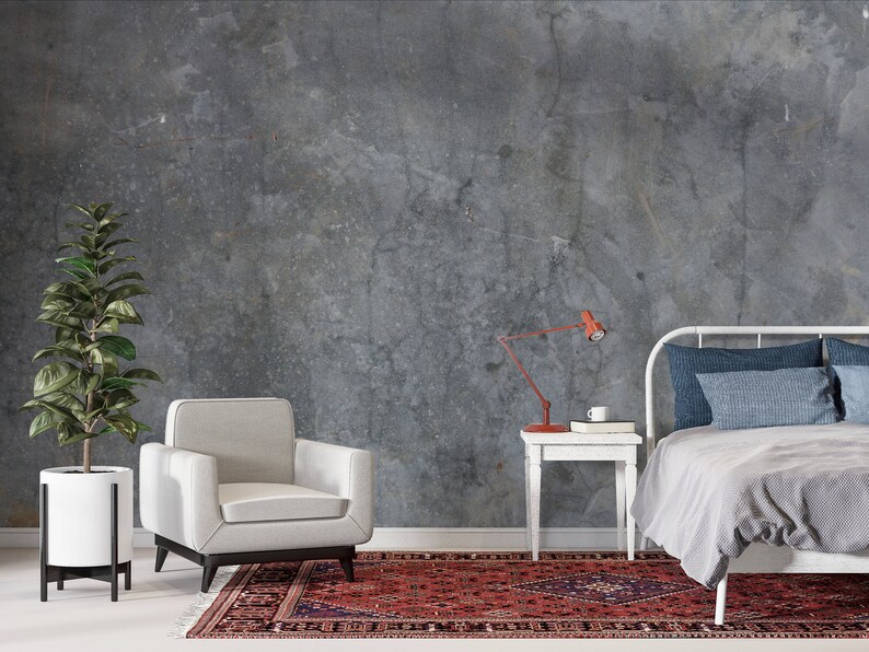 Peel and Stick Concrete Wallpaper Removable Wallpaper Wall Etsy