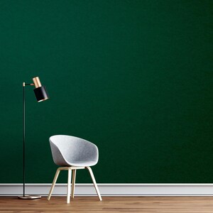 Modern Deep Green Wall Covering – Premium Fabric or Vinyl Mural - Peel and Stick Green Wallpaper, Removable Wallpaper